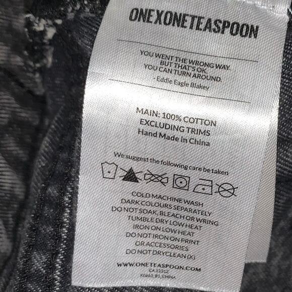 ONE X ONETEASPOON High Waist Bonita Denim Shorts 28 - Picture 8 of 9